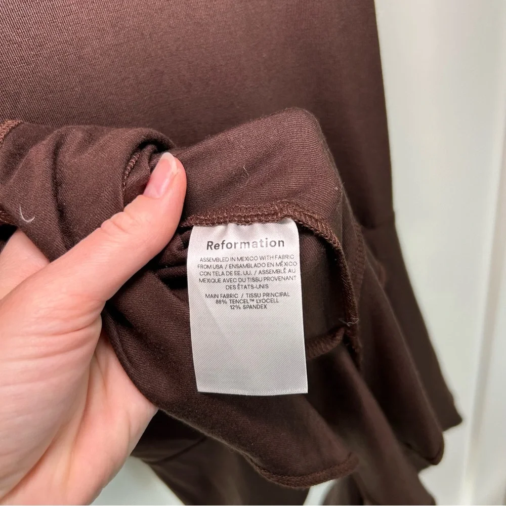 Reformation Quinley Knit Dress Brown Size Small - Picture 8 of 10